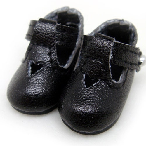 Black School Shoes for Tiny BJD, Lati Yellow, PukiFee, Riley Kish, Bobobie Nissa, DIM Silf, Dollk S00021A