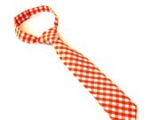 Baby Boy's Tie - Orange Gingham - size 0-12 months - In Stock