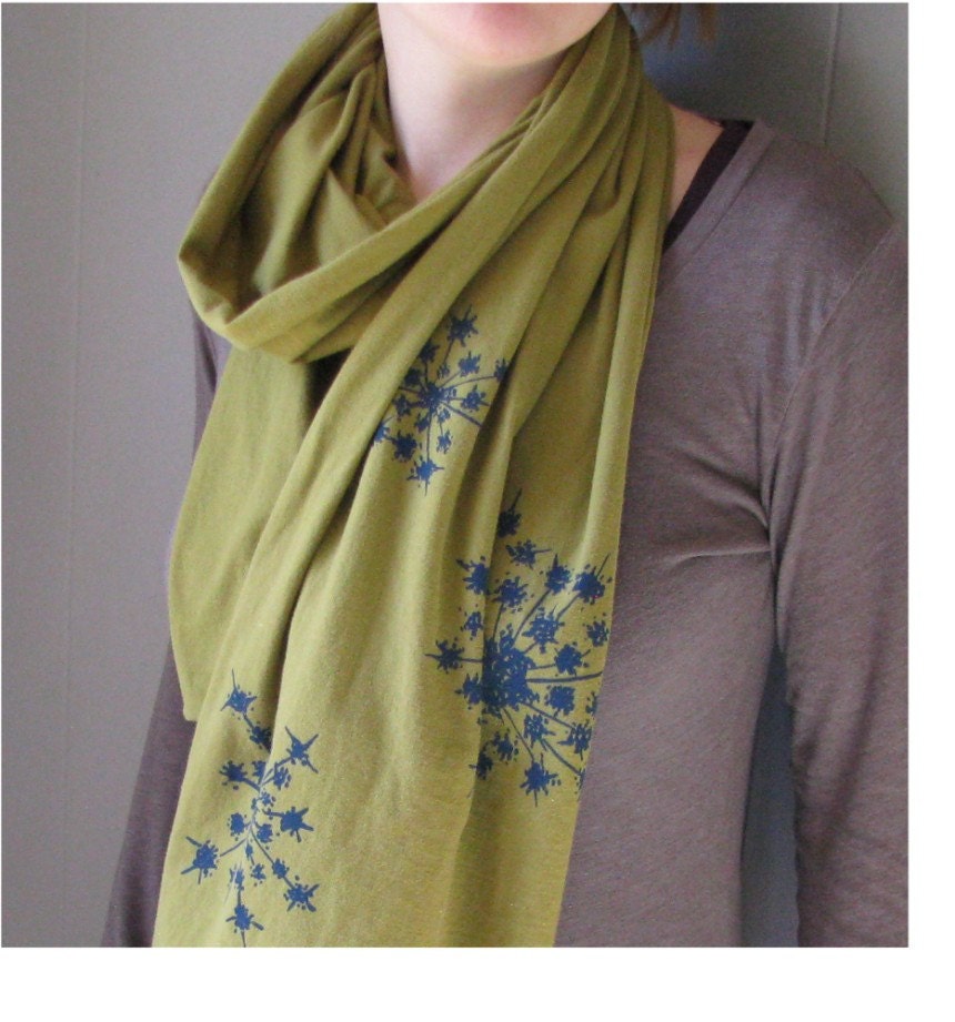 Organic Cotton Jersey Scarf- Olive