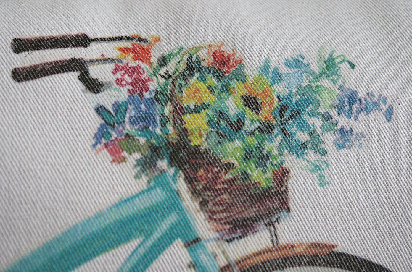 Bicycle Pillow Cover 12x18 inch White Cotton PRINT DESIGN 18