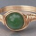 Green Jade 14k Gold Filled Wire Wrapped Ring Custom Sized