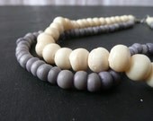 Minimalist Bone Necklace -- Polychrome Blue and Ivory