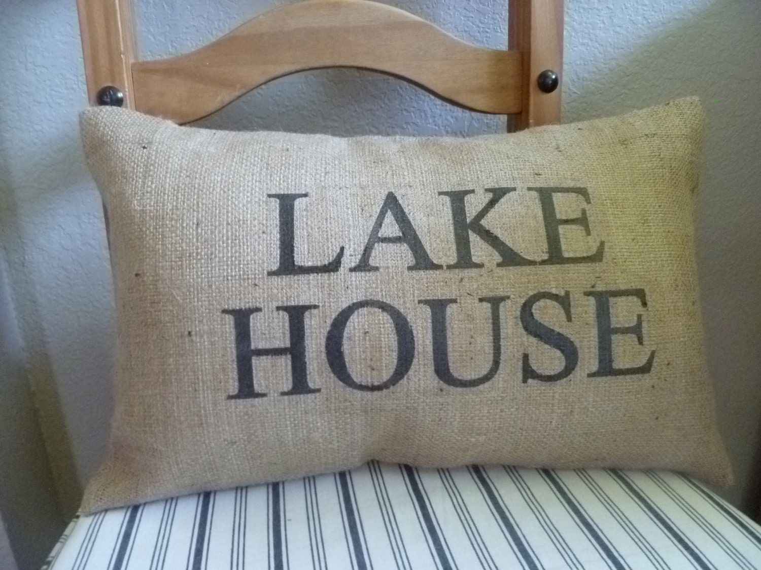13 x 19 "Lake House" Everyday Home Series Burlap Pillow Cover - AislinnCreations