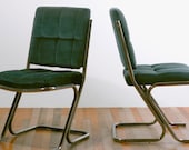 SALE///  Mid Century Forest Green Chromcraft Chairs - theModernEclectic