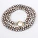 Double strand silver pearl choker with Sterling bezel pearl clasp