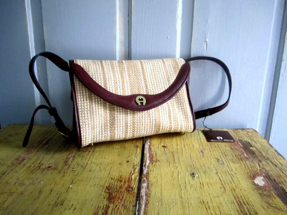 Vintage 1980s Purse, Vintage Etienne Aigner Purse, Woven Etienne Aigner Across Body Bag,6 Deadstock, Never Used