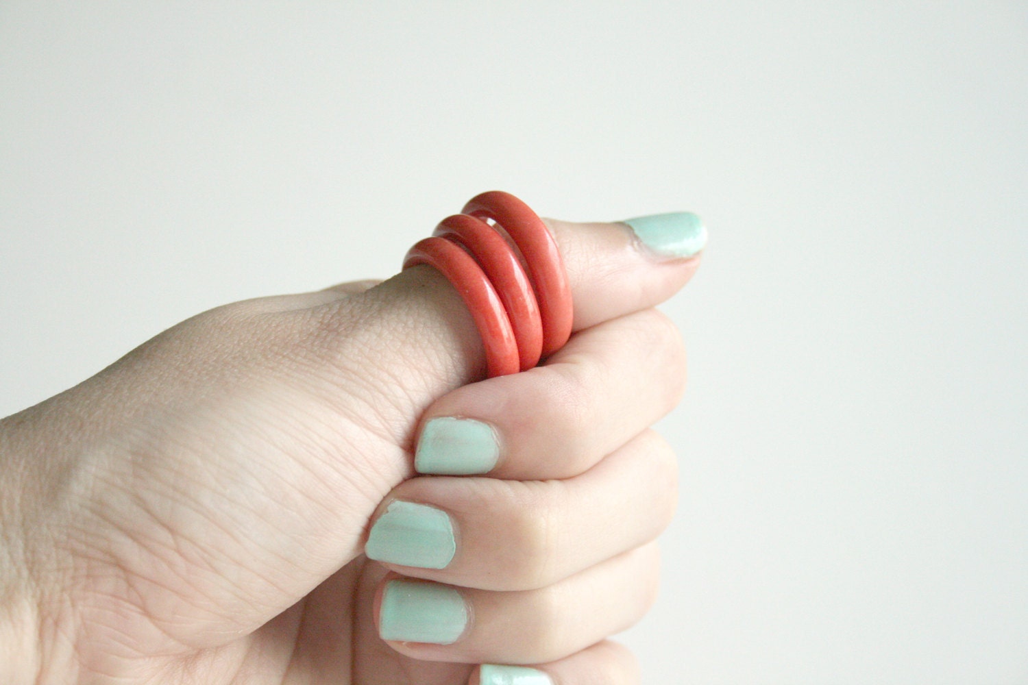Orange Bakelite Stackable Rings