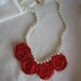 KATYA Necklace - FREE SHIPPING Pearl Strand with Rosettes Bloom