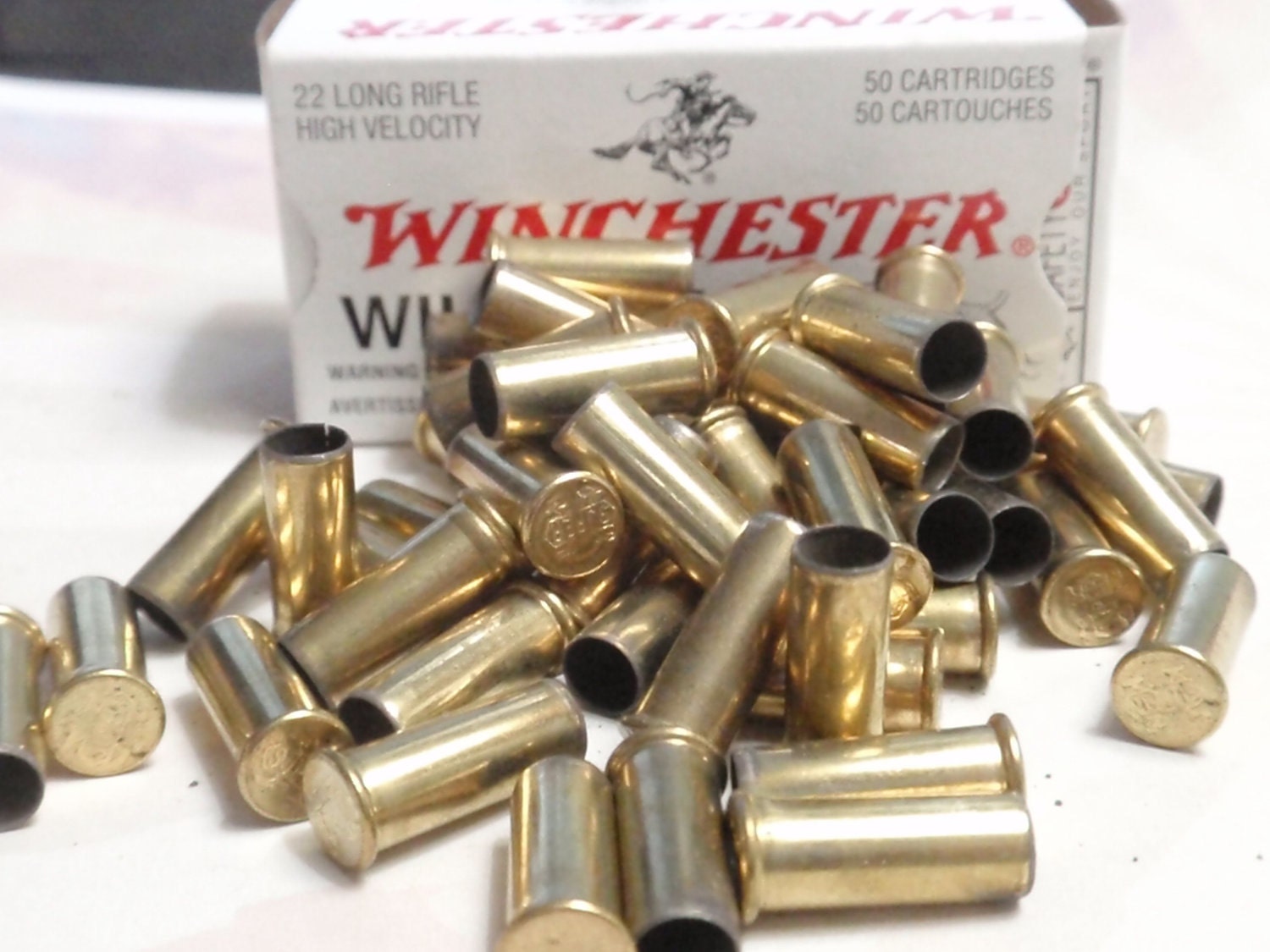 50 pcs empty 22 brass bullet casings shells Freshly range picked brass shells rounds, cases, cartridges, empties reloads, reloading