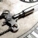 Steampunk Clockwork Vial Necklace Steam punk up cycled nickel Silver bullet casing clock key jewelry jewellery on 18" bronze chain