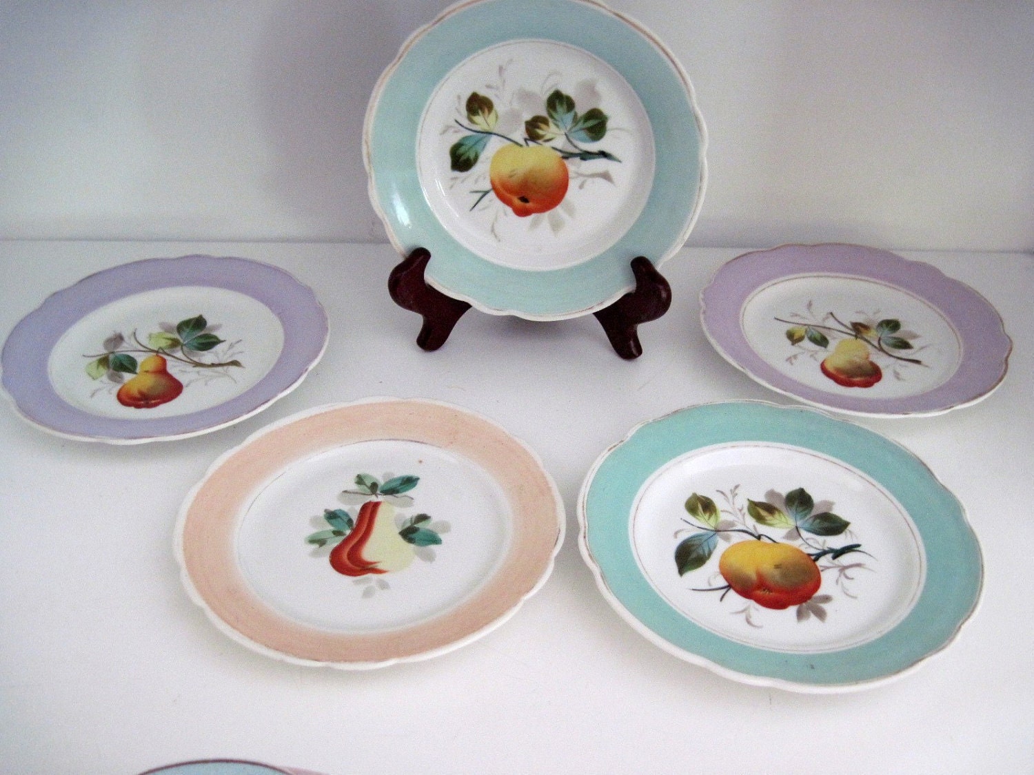 Vintage Fruit Plates Decorative Scalloped By Vintageexchange