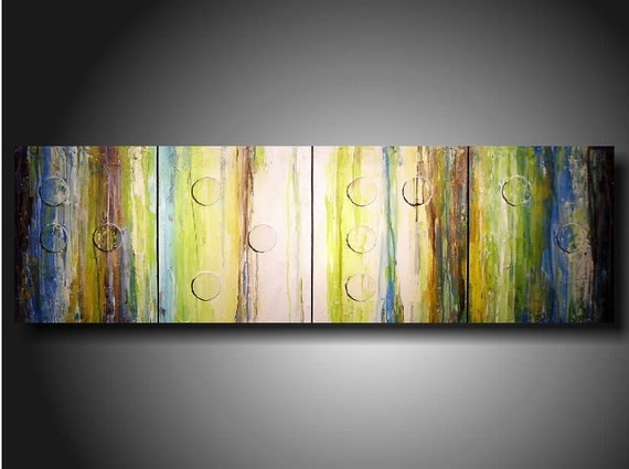 Art original Abstract painting TODAY show Jmjartstudio Original 4 Piece Braille Painting 20 X 64 Inches HOPE