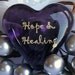 Wellness Purple Glass Heart of 'Hope and Healing' Get Well Encouragement 1.5x1.5x.5" 1.6oz