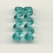 Tom's lampwork teal twist cylinder drops-spacers 20mm, 2 beads, 1 pairs, 0535BB