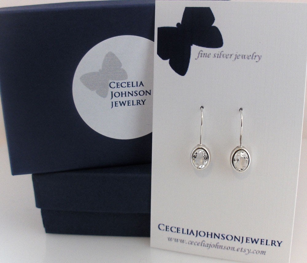 READY TO SHIP White Topaz Set Earrings