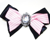 Pink Candy Stripe Lolita hair bow