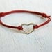 Open Heart Bracelet on Cotton Thread / Heart Anklet (28 colors to choose)
