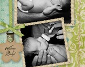 Vintage Birth Baby Announcement Cards - baby girl or baby boy options - Logan and Eliza
