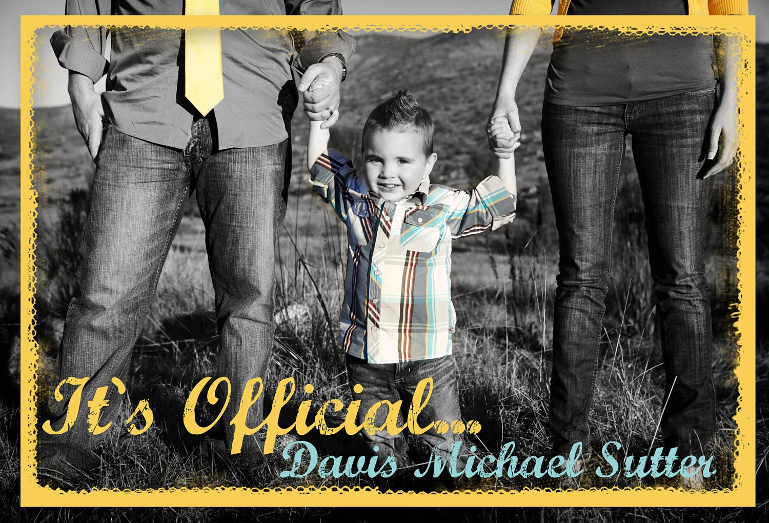 Adoption Announcement - a cute double sided card - custom to your info and colors