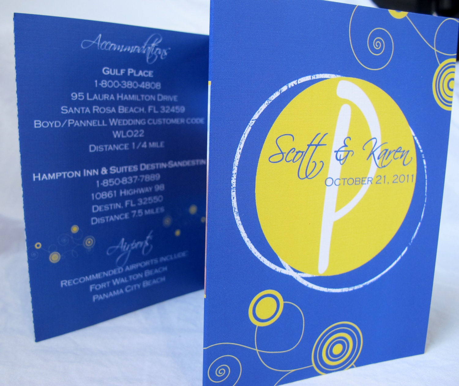 Accordion Fold Wedding Invitation - with PERFORATED RSVP CARD - Scott & Karen (72)