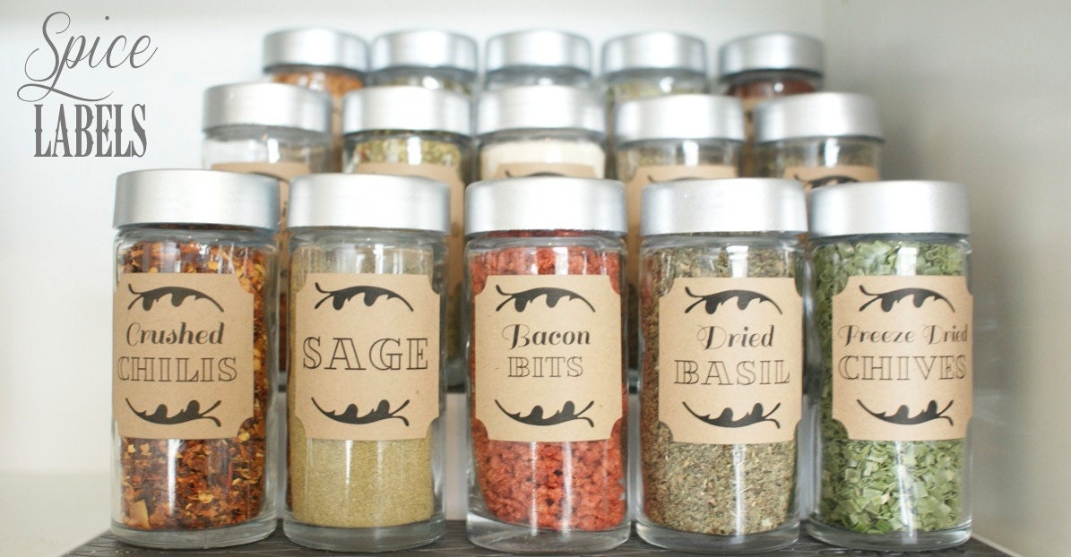 Customized Kraft Pantry Spice Labels
