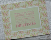 GREAT is YOUR FAITHFULNESS scripture print Pink and Green