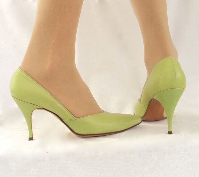 Stiletto Lime Pumps by Paul Allen sz 7 1/2 or 8