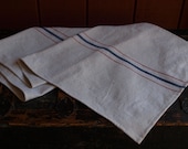 French Grain Sack Style Table Runner - Red/Blue 20 by 97 inches