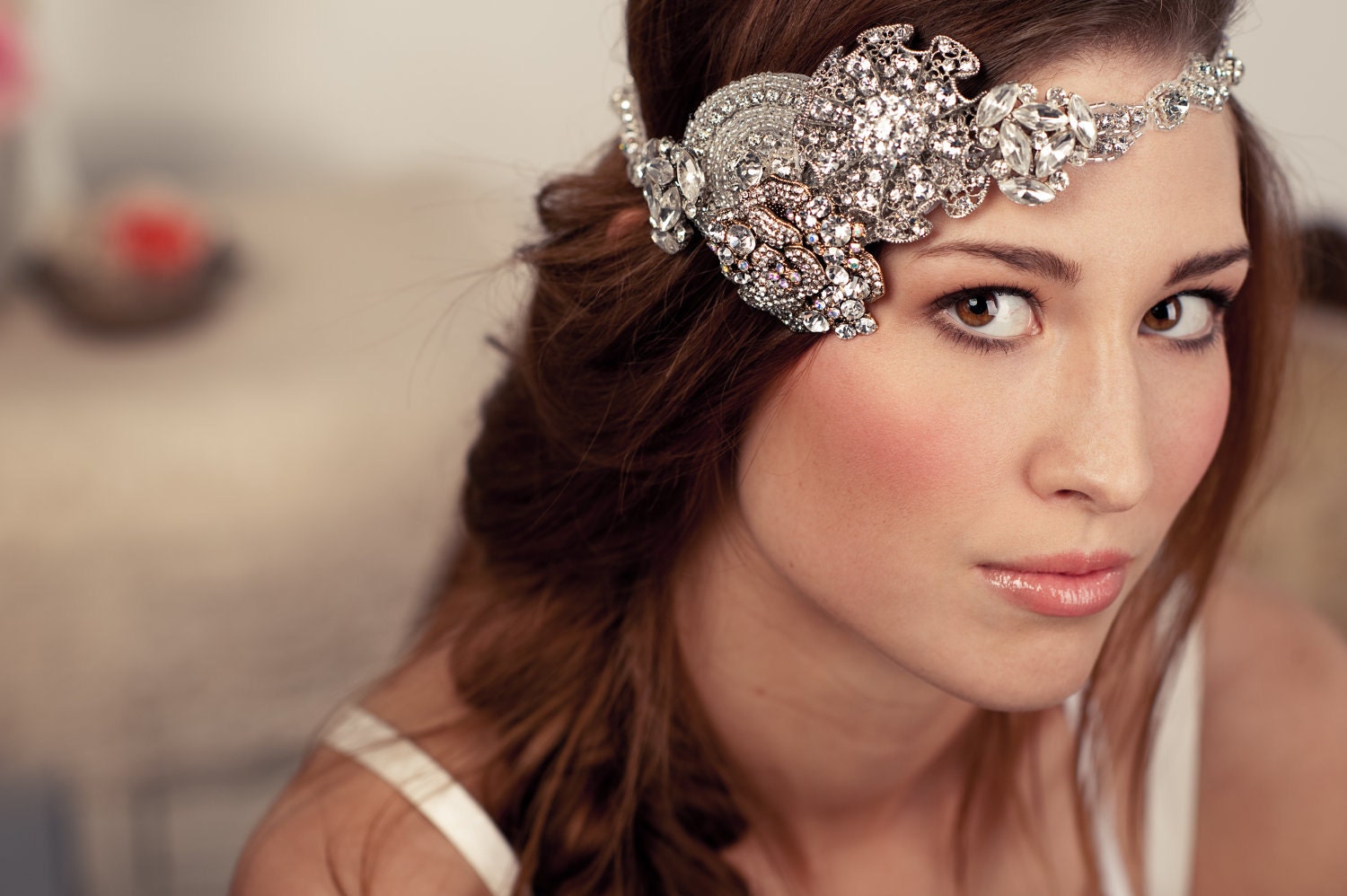 Bridal Crystal Rhinestone Halo Headband - As Seen On Oregon Bride Magazine's Website