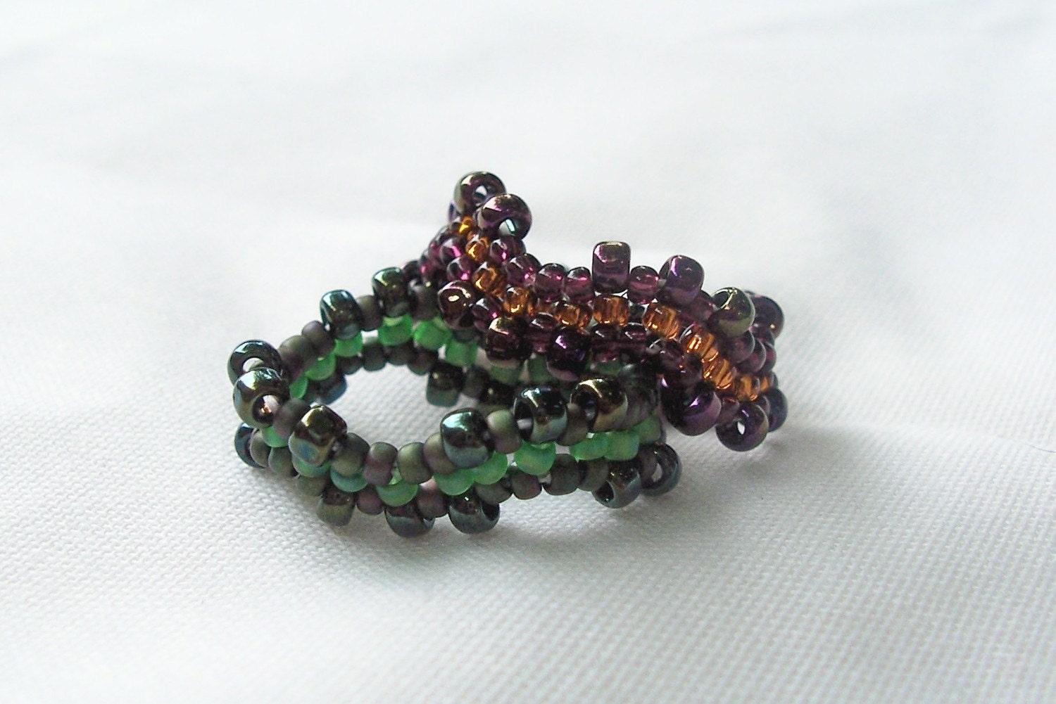 Catch the Waves Ring Pattern, Beading Tutorial in PDF