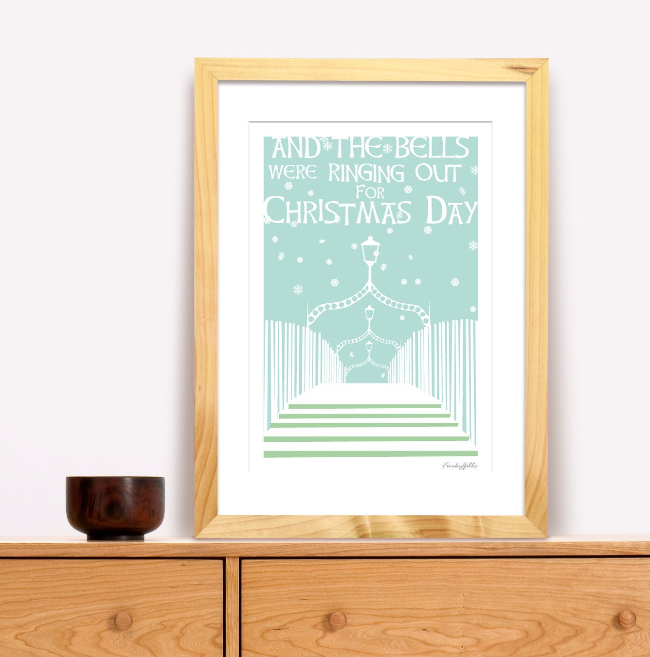 The Bells Were Ringing Out for Christmas Day  Modern Irish Trad Poster