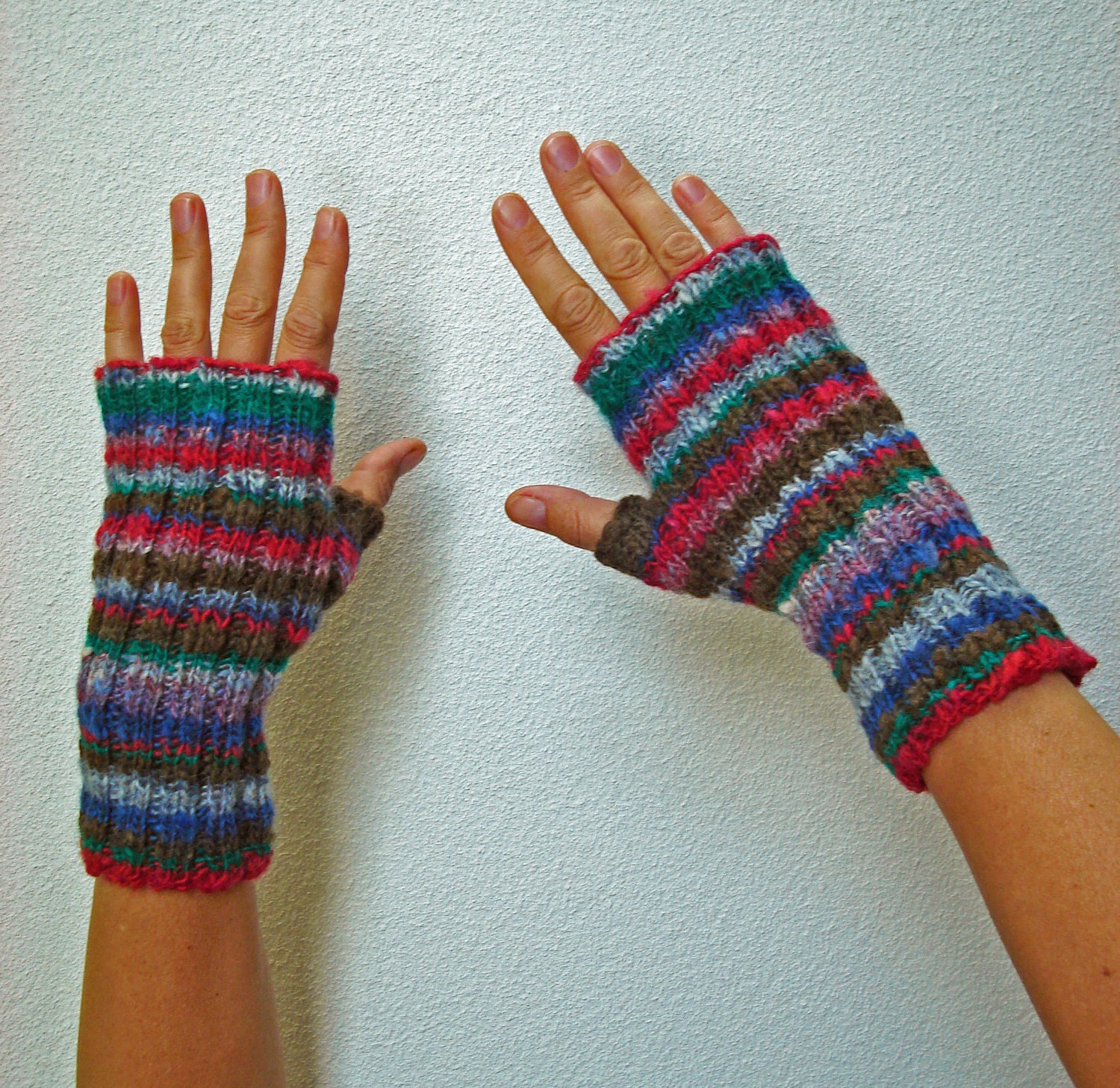 Handspun Handknit Fingerless Mittens