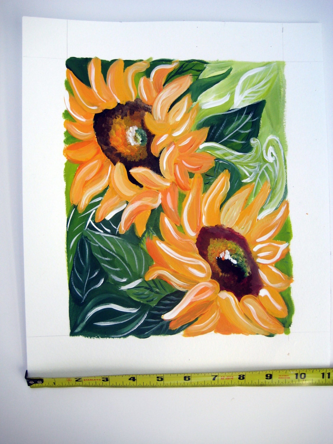 An original painting of sunflowers titled SUNBURST