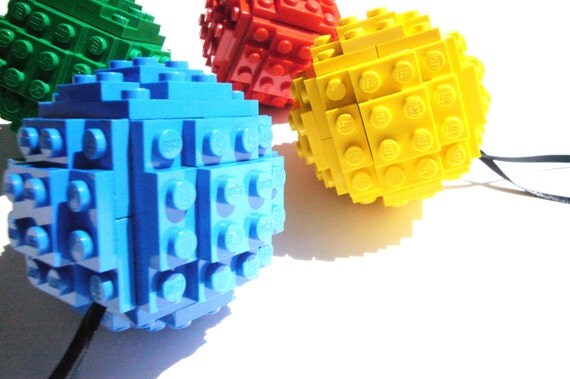 Brick Christmas Ball Ornaments Kit, Set of 4