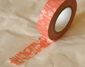 Japanese Washi Masking Tape-Salmon Pink/Peach Pink Small Flowers for Baby Shower, Announcements, Gift Wrapping, Scrapbooking