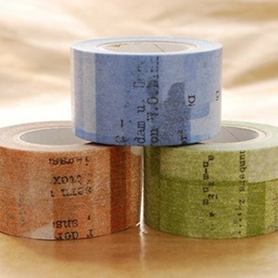 Sale-Japanese Washi Masking Tapes Set of 3 -  Collage / 30mm