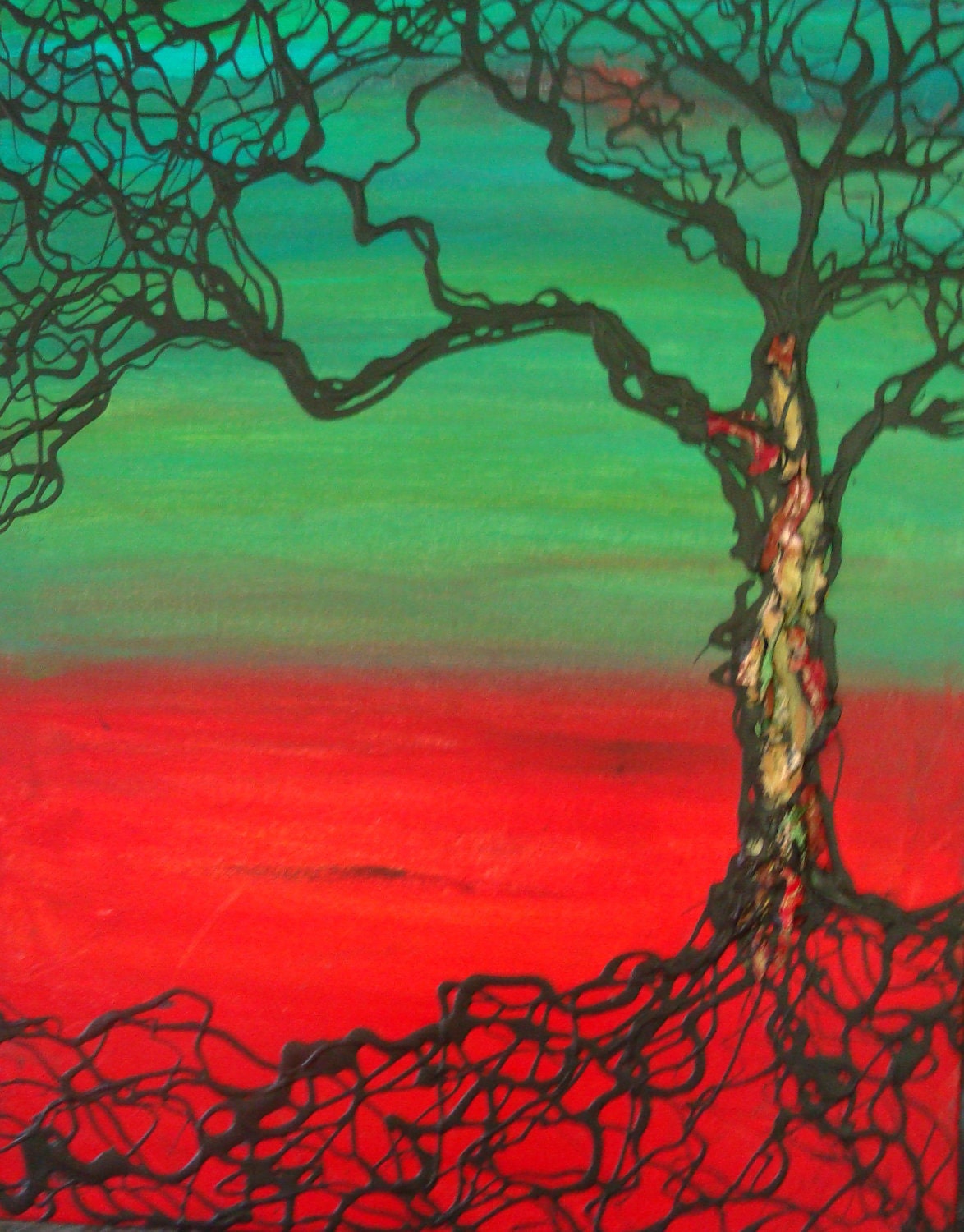 Original Contemporary Modern 16''x20'' ''Tree Of Life''  Art Painting By Sena Tidwell