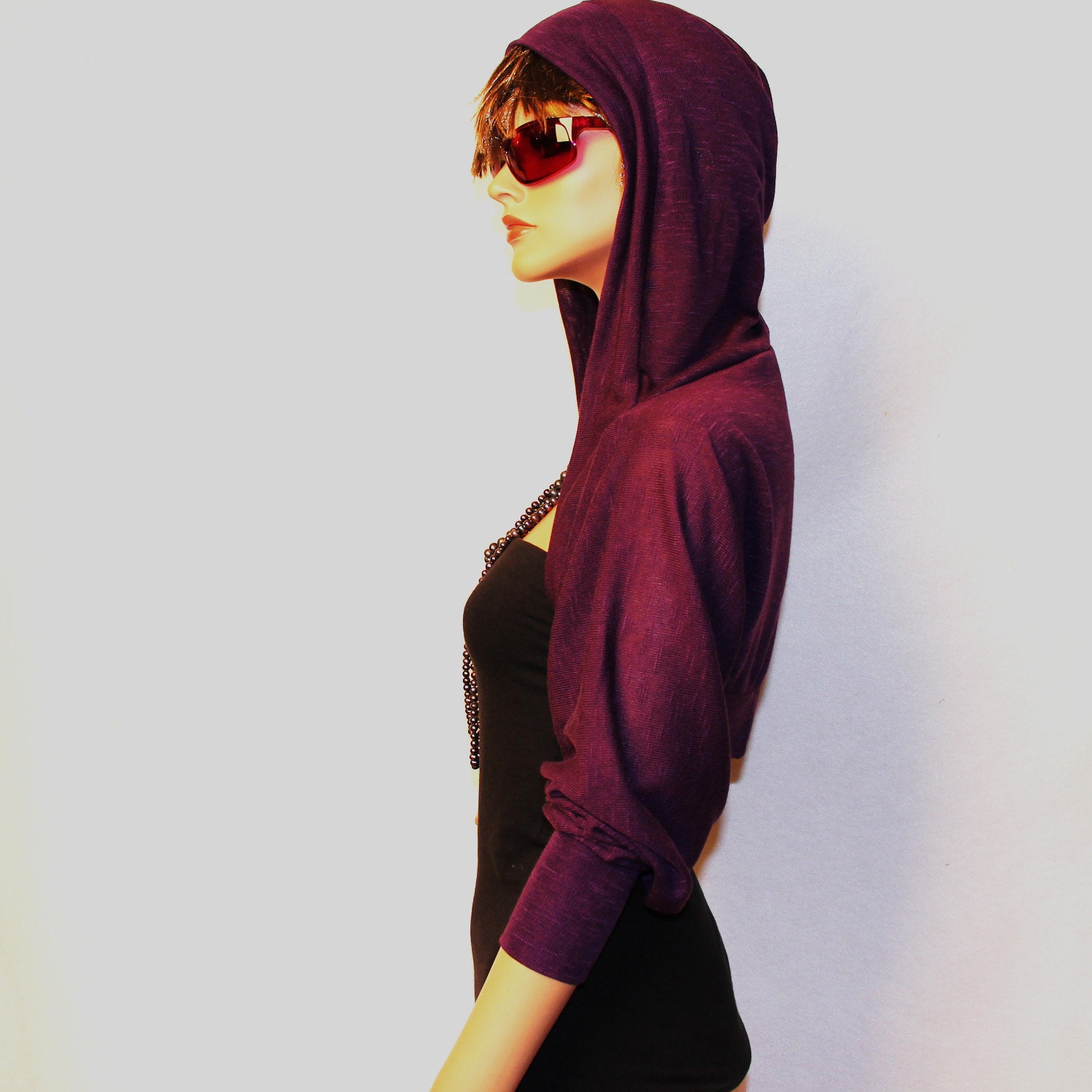 Purple  Hooded Shrug/shrugs boleros/yoga boleros/day HS-Purple