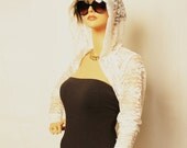 White Lace Hooded Shrug/bolero/party/day/sheer/ HSL-WT