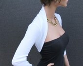 White Knit Shrug // jacket//  day// evening // top SS-WT