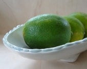 Porcelain Oval Serving Tray with Beaded Rim