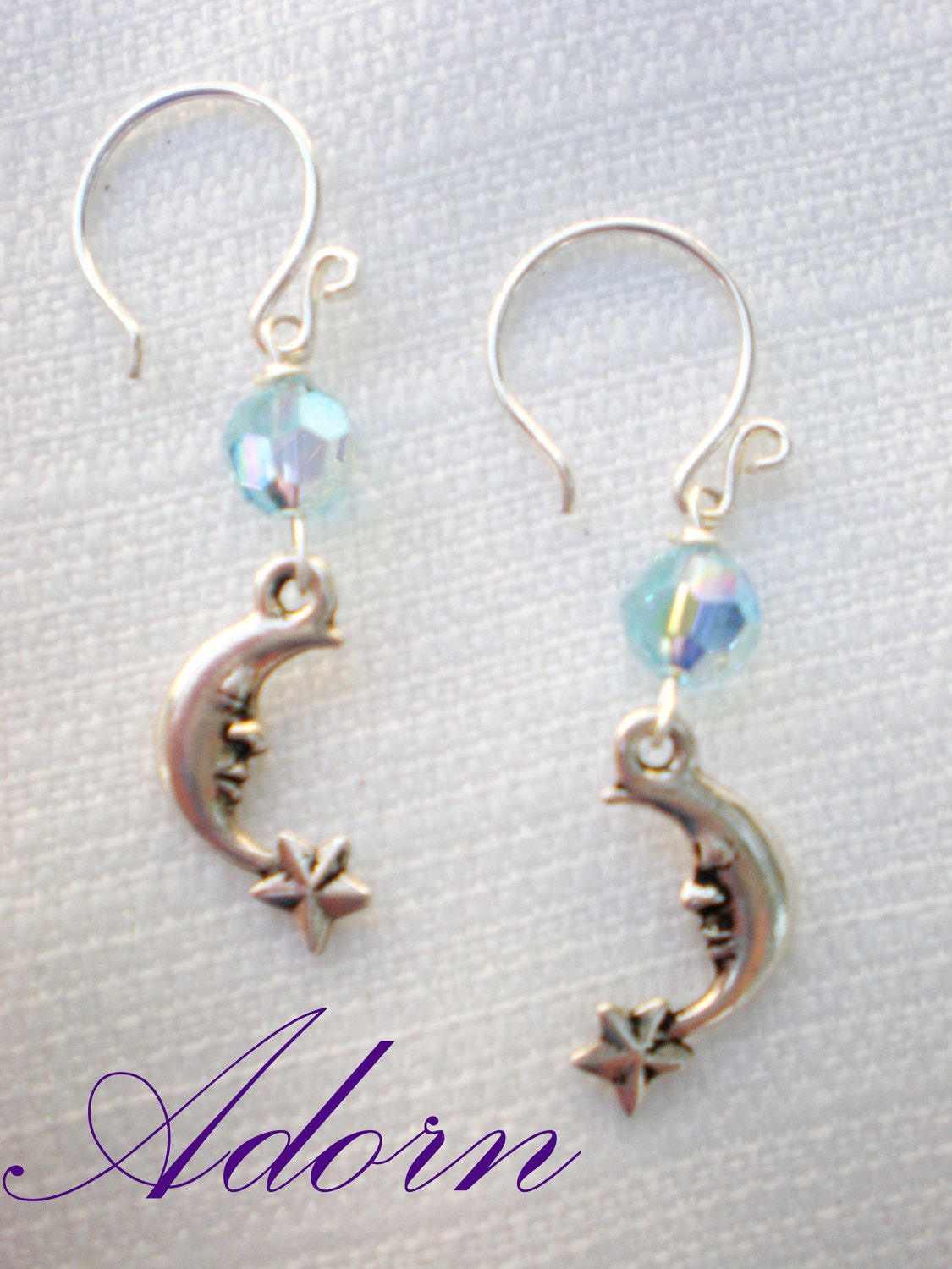 Moon and Crystal Earrings
