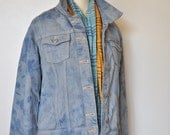 Denim JACKET - Slate Blue Grey Hand Dyed Upcycled Repurposed Old Navy Denim Jacket - Womens Size Large (40 chest)