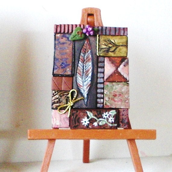 ACEO Artist's original 2.5 X 3.5 inch art card in polymer clay