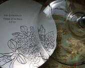 Wedding, Custom Wedding Gift, Serving, Personalized Bridal Bouquet, China Cake Plate with Glass Dome