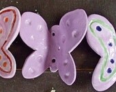 Wall Decor, Custom Gift, Butterfly, Wedding Decor, Girls Room, Home Decor, Housewarming, Flying Butterflies, Porcelain, (Set of 3)