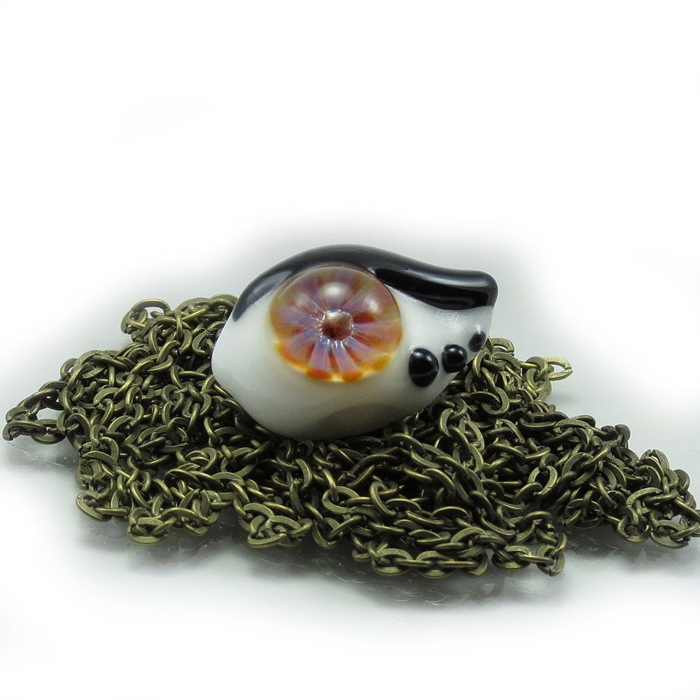 Lampwork eye bead, handmade boro borosilicate glass - Dragon Vision
