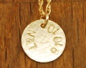 Custom Couple Initials Gold Disc Necklace - Personalized 14K Filled Couple Special Date Necklace