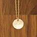 Gold Circle Necklace - Small Disc Charm Delicate Dainty Tiny Hammered Necklace