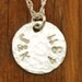 Custom Personalized Wedding Date Necklace - Silver Disc - Hammered Couple Special Date